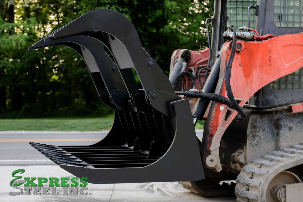 Express Steel | Root Grapple | Model 72" XHD | SKU ES20130 | Width 72" | Hydraulic Flow 15 To 25 GPM | For Skid Steers
