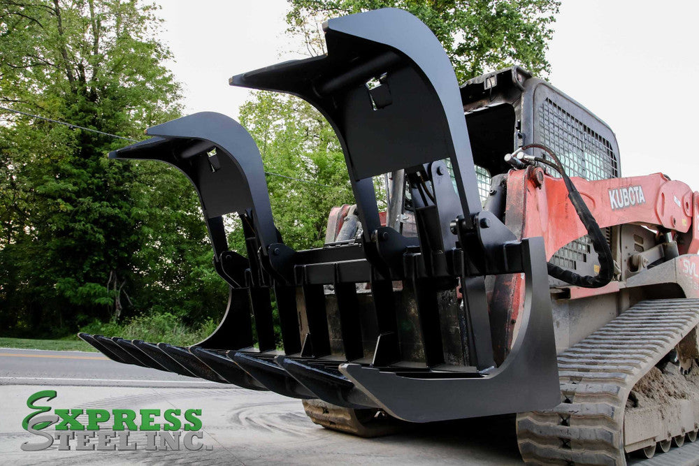 Express Steel | Root Grapple | Model 72" XHD | SKU ES20130 | Width 72" | Hydraulic Flow 15 To 25 GPM | For Skid Steers