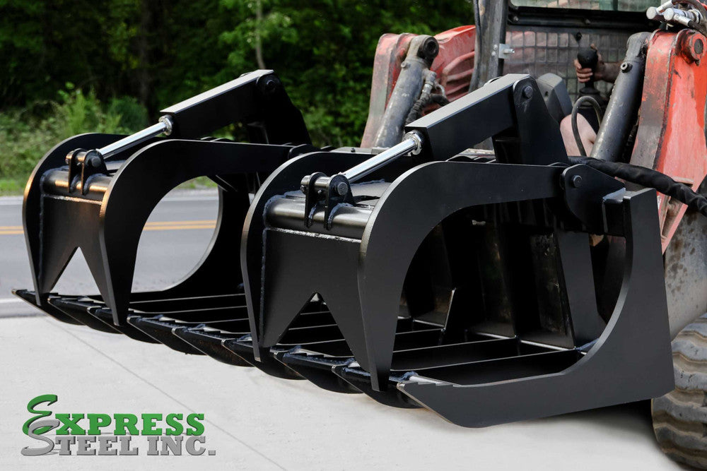 Express Steel | Root Grapple | Model 72" XHD | SKU ES20130 | Width 72" | Hydraulic Flow 15 To 25 GPM | For Skid Steers