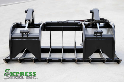 Express Steel | Root Grapple | Model 72" XHD | SKU ES20130 | Width 72" | Hydraulic Flow 15 To 25 GPM | For Skid Steers