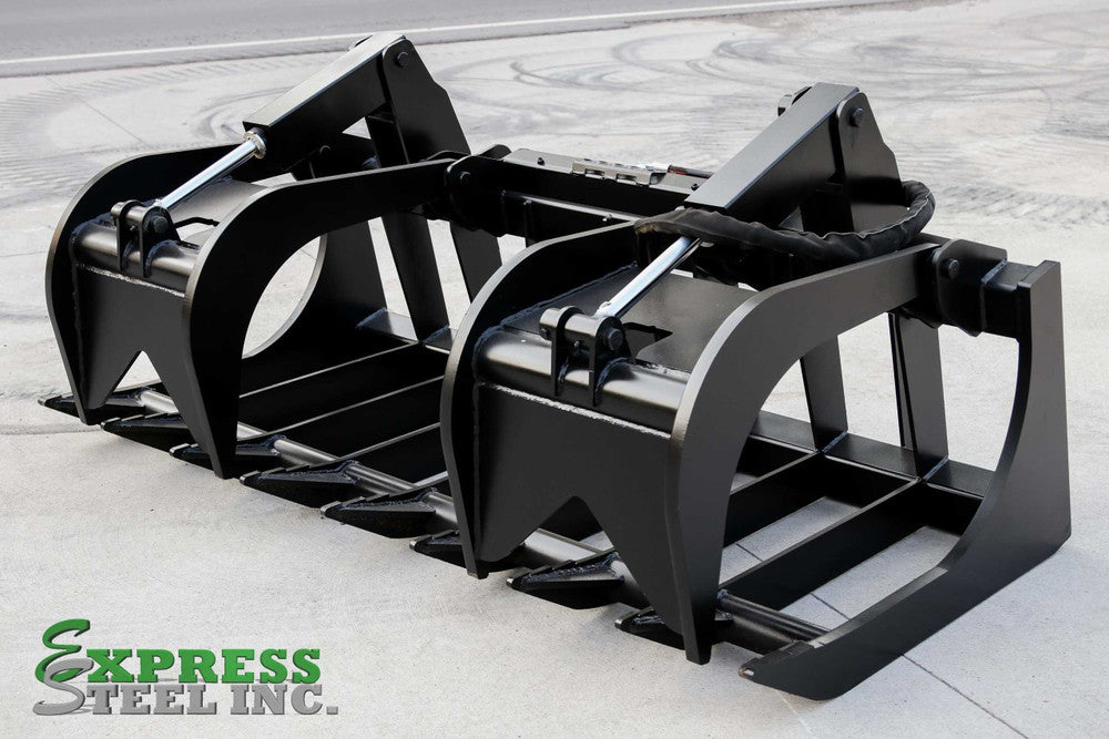 Express Steel | Root Grapple | Model 72" XHD | SKU ES20130 | Width 72" | Hydraulic Flow 15 To 25 GPM | For Skid Steers