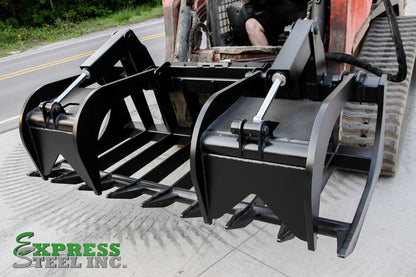 Express Steel | Root Grapple | Model 72" XHD | SKU ES20130 | Width 72" | Hydraulic Flow 15 To 25 GPM | For Skid Steers