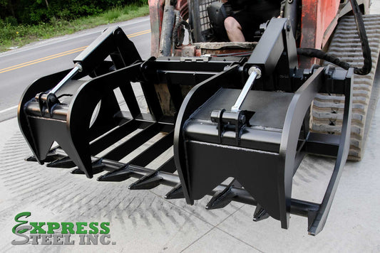 Express Steel | Root Grapple | Model 72" XHD | SKU ES20130 | Width 72" | Hydraulic Flow 15 To 25 GPM | For Skid Steers