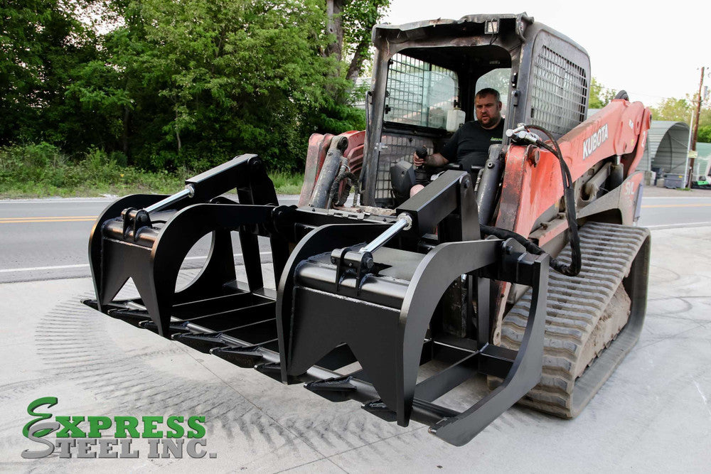 Express Steel | Root Grapple | Model 72" XHD | SKU ES20130 | Width 72" | Hydraulic Flow 15 To 25 GPM | For Skid Steers