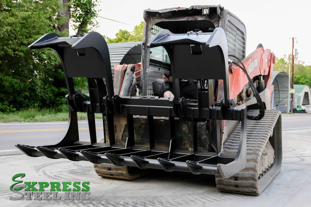 Express Steel | Root Grapple | Model 72" XHD | SKU ES20130 | Width 72" | Hydraulic Flow 15 To 25 GPM | For Skid Steers