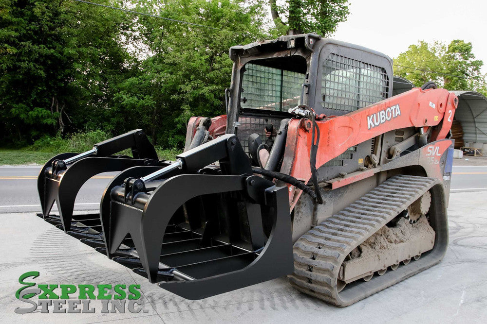 Express Steel | Root Grapple | Model 72" XHD | SKU ES20130 | Width 72" | Hydraulic Flow 15 To 25 GPM | For Skid Steers