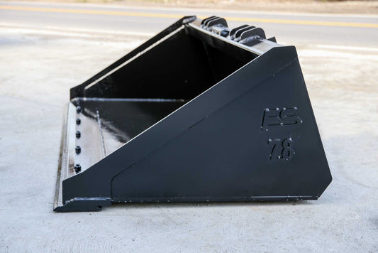 Express Steel | Smooth Bucket | Model 78" Heavy Duty | SKU ES-HDSB-0078 | Weight 825 lbs | Durable Steel Construction | Hydraulic Flow 0 To 25 GPM | For Skid Steers