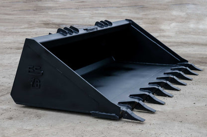 Express Steel | Bucket | Model 78" Heavy Duty Tooth | SKU ES-HDTB-0078 | Capacity 0.68 Cubic Yard | Weight 885 lbs | Hydraulic Flow 17 to 24 GPM | For Skid Steers