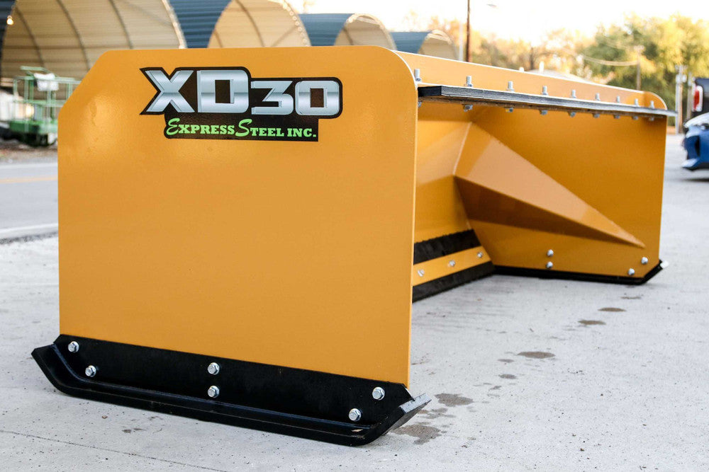 Express Steel | Snow Pusher | Model XD30 Pullback | SKU ES9X30PB08 | Width 8' | Hydraulic Flow 18 To 25 GPM | For Tractor & Skid Steers