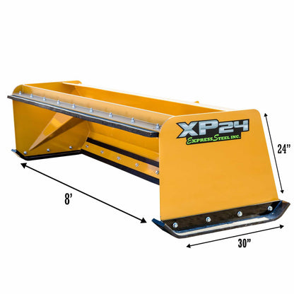 Express Steel | Pullback Snow Pusher | Model 8′ XP24 | SKU ES924PB08 | Width 96" | Hydraulic Flow 0 To 25 GPM | Horsepower 35+ HP | For Skid Steers, Tractors & Loaders