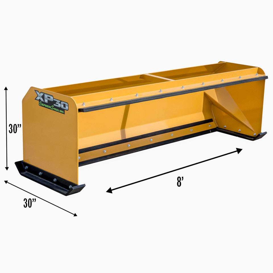 Express Steel | Snow Pusher | Model 8′ XP30 Pullback | SKU ES930PB08 | Width 101" | Hydraulic Flow 15 To 25 GPM | Horsepower 40+ HP | For Skid Steers & Tractors