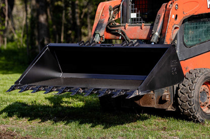 Express Steel Heavy Duty Tooth Bucket | SKU ES-HDTB-0084 | Width 84" | Hydraulic Flow 15–25 GPM | For Skid Steers