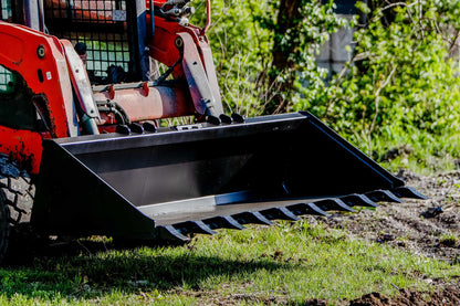 Express Steel Heavy Duty Tooth Bucket | SKU ES-HDTB-0084 | Width 84" | Hydraulic Flow 15–25 GPM | For Skid Steers
