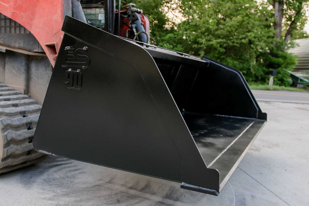 Express Steel | Snow/Mulch Bucket | SKU ES-STSMB-0090 | Width 90" | Capacity 1.24 Cubic Yards | Weight 620 lbs | Hydraulic Flow 0 To 25 GPM | For Skid Steers