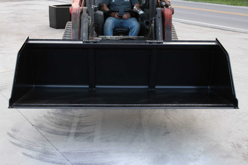 Express Steel | Snow/Mulch Bucket | SKU ES-STSMB-0090 | Width 90" | Capacity 1.24 Cubic Yards | Weight 620 lbs | Hydraulic Flow 0 To 25 GPM | For Skid Steers
