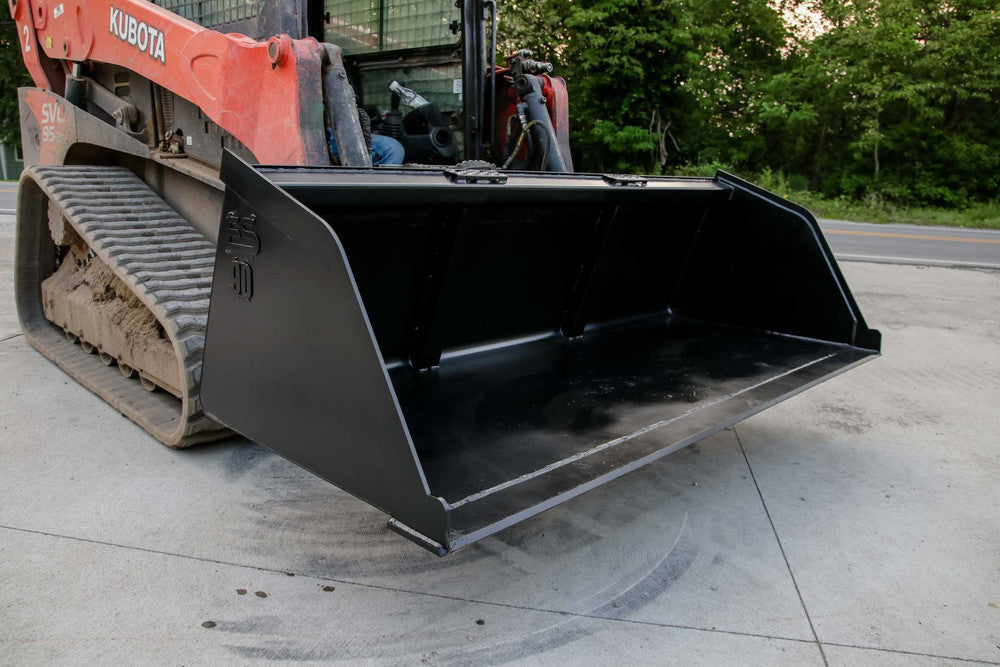 Express Steel | Snow/Mulch Bucket | SKU ES-STSMB-0090 | Width 90" | Capacity 1.24 Cubic Yards | Weight 620 lbs | Hydraulic Flow 0 To 25 GPM | For Skid Steers