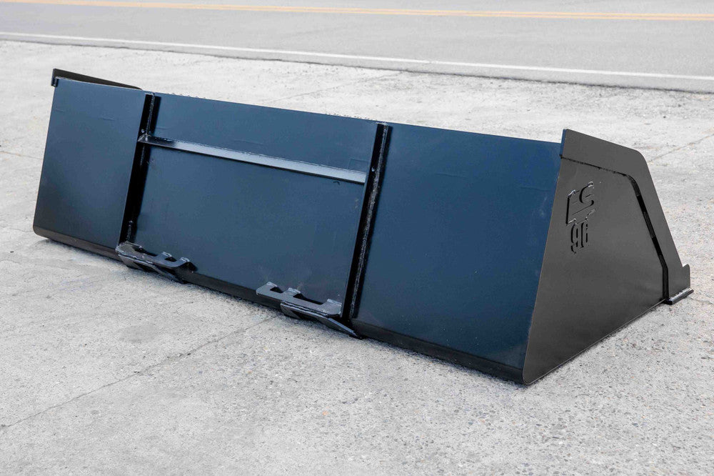 Express Steel | Snow/Mulch Bucket | SKU ES-STSMB-0096 | Width 96" | Capacity 1.28 Cubic Yards | Hydraulic Flow 15 To 25 GPM | For Skid Steers