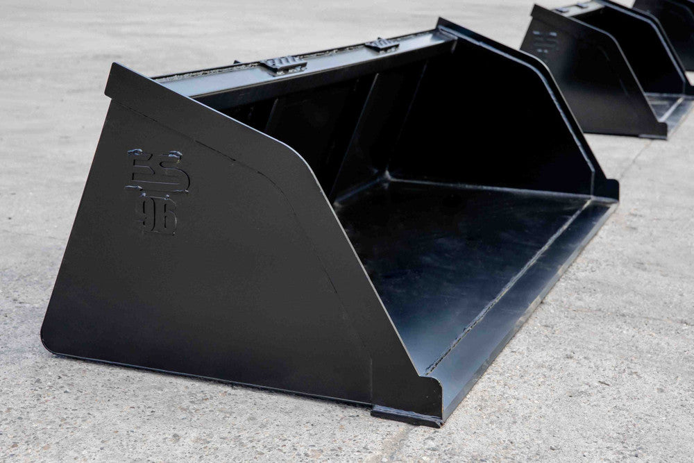 Express Steel | Snow/Mulch Bucket | SKU ES-STSMB-0096 | Width 96" | Capacity 1.28 Cubic Yards | Hydraulic Flow 15 To 25 GPM | For Skid Steers