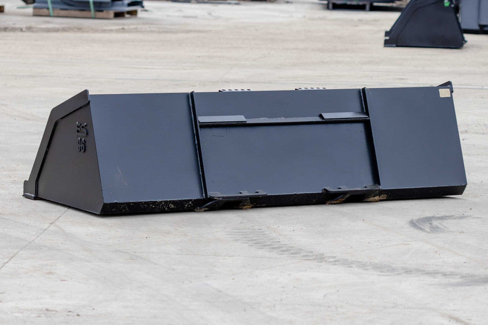 Express Steel | Snow/Mulch Bucket | SKU ES-STSMB-0096 | Width 96" | Capacity 1.28 Cubic Yards | Hydraulic Flow 15 To 25 GPM | For Skid Steers
