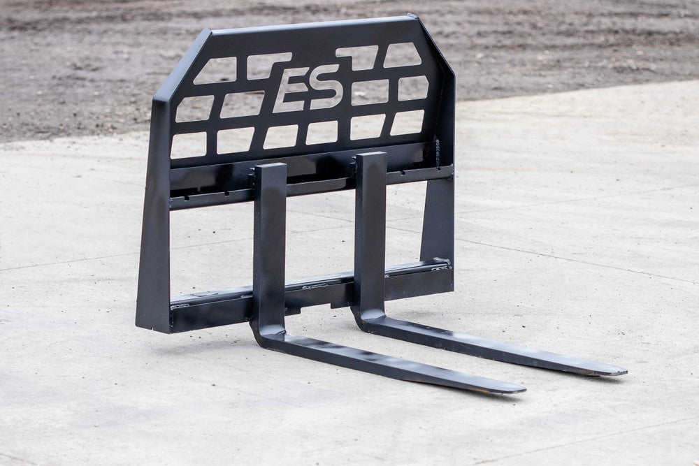 Express Steel Quick Attach Pallet Forks | SKU ES60050 | Fork Length 36"–48" | Frame Width 45.5" | Hydraulic Flow 15–25 GPM | For Skid Steers