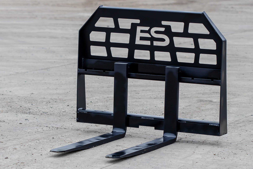 Express Steel Quick Attach Pallet Forks | SKU ES60050 | Fork Length 36"–48" | Frame Width 45.5" | Hydraulic Flow 15–25 GPM | For Skid Steers