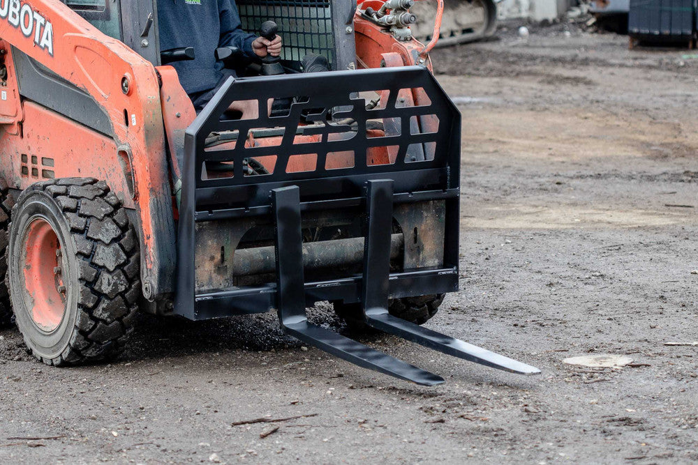 Express Steel Quick Attach Pallet Forks | SKU ES60050 | Fork Length 36"–48" | Frame Width 45.5" | Hydraulic Flow 15–25 GPM | For Skid Steers
