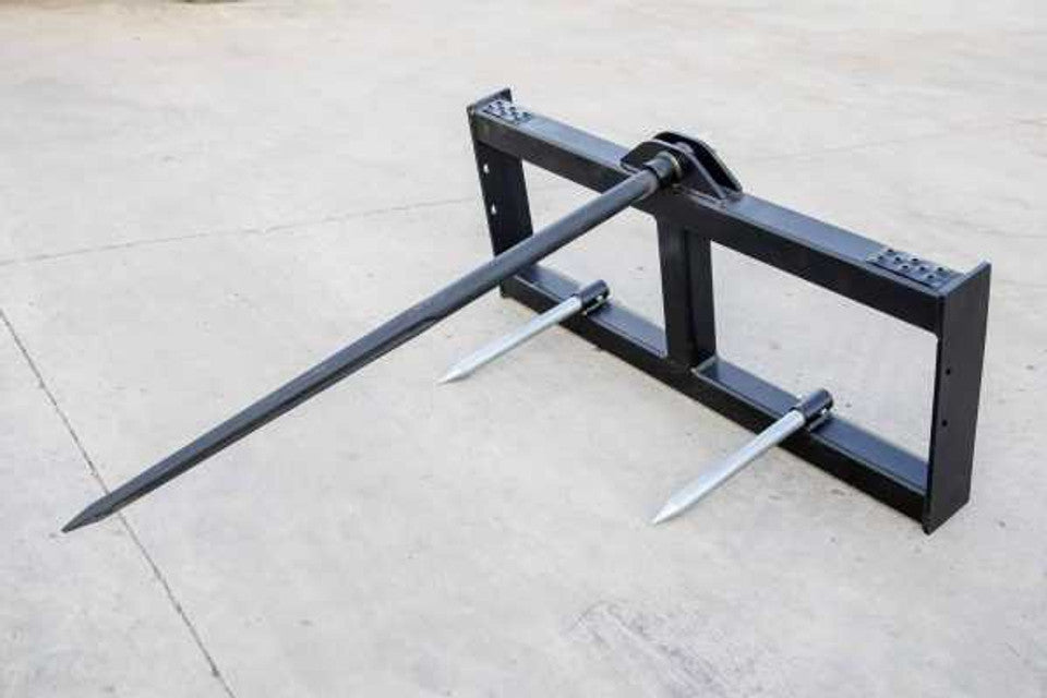 Express Steel Round Hay Bale Spear | SKU ESBSSS0049 | Frame Width 46" | Hydraulic Flow 15–20 GPM | For Skid Steers & Compact Tractors (Horsepower 25–60 HP