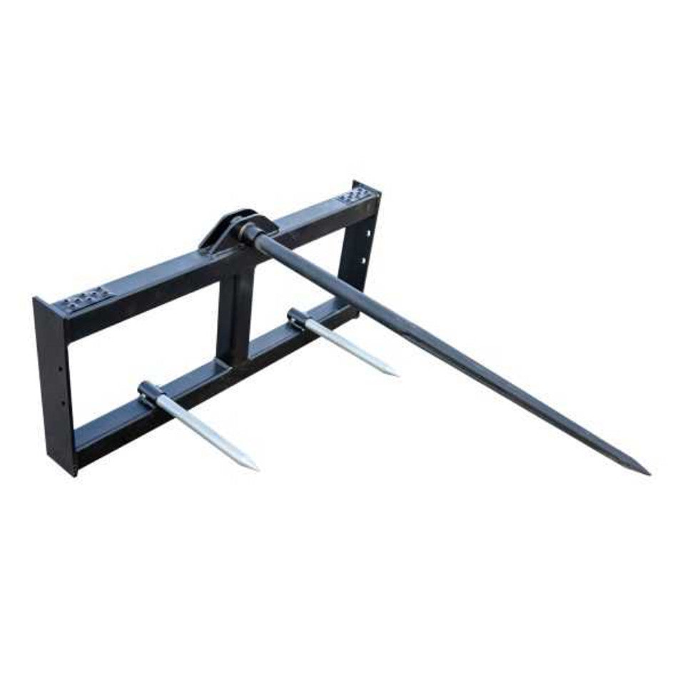 Express Steel Round Hay Bale Spear | SKU ESBSSS0049 | Frame Width 46" | Hydraulic Flow 15–20 GPM | For Skid Steers & Compact Tractors (Horsepower 25–60 HP