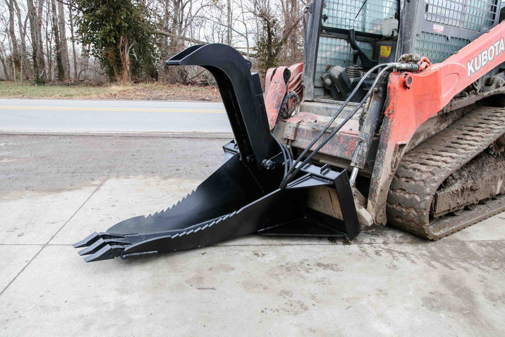 Express Steel | Heavy-Duty Stump Bucket Grapple | SKU ES-HDSBG-0000 | Cutting Edge 1" x 8" | Width 62" | Hydraulic Flow 15 To 25 GPM | For Skid Steers