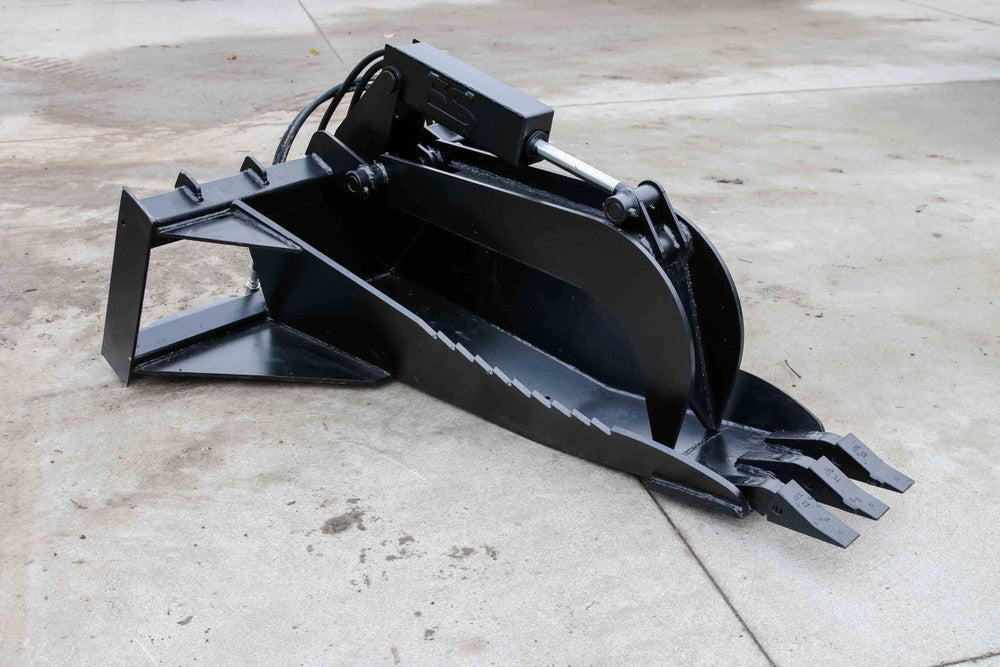 Express Steel | Heavy-Duty Stump Bucket Grapple | SKU ES-HDSBG-0000 | Cutting Edge 1" x 8" | Width 62" | Hydraulic Flow 15 To 25 GPM | For Skid Steers