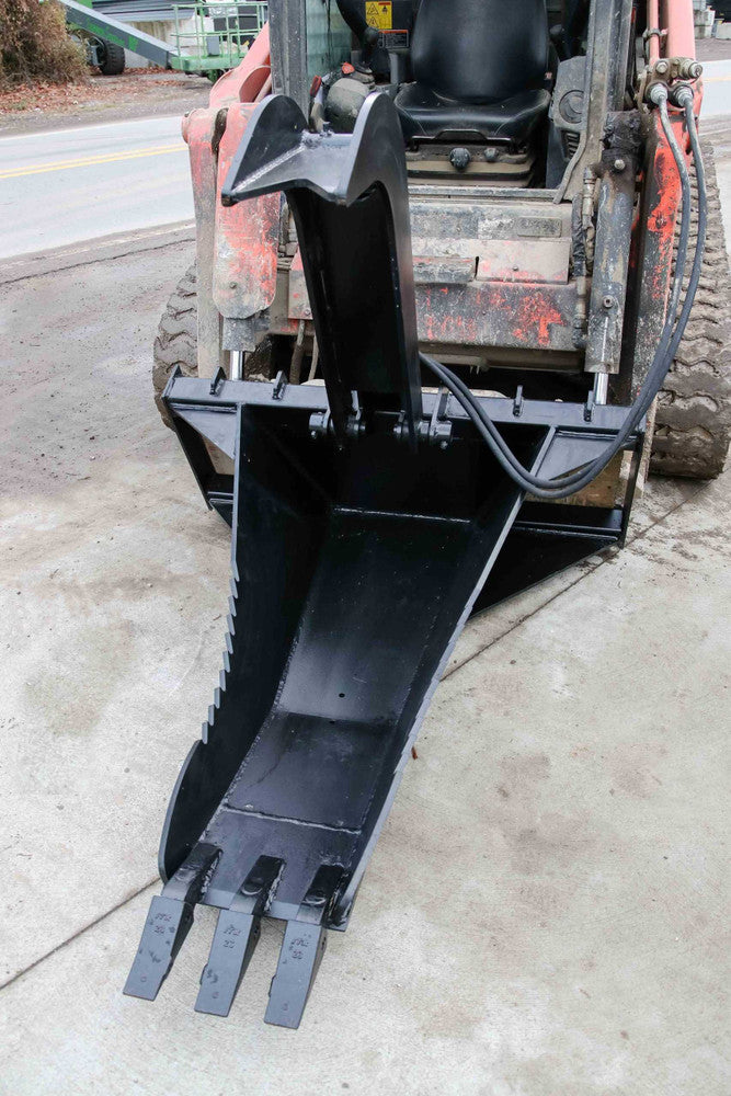 Express Steel | Heavy-Duty Stump Bucket Grapple | SKU ES-HDSBG-0000 | Cutting Edge 1" x 8" | Width 62" | Hydraulic Flow 15 To 25 GPM | For Skid Steers