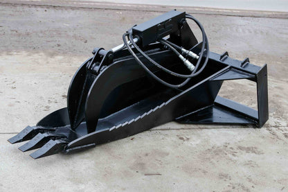 Express Steel | Heavy-Duty Stump Bucket Grapple | SKU ES-HDSBG-0000 | Cutting Edge 1" x 8" | Width 62" | Hydraulic Flow 15 To 25 GPM | For Skid Steers