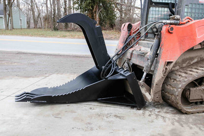 Express Steel | Heavy-Duty Stump Bucket Grapple | SKU ES-HDSBG-0000 | Cutting Edge 1" x 8" | Width 62" | Hydraulic Flow 15 To 25 GPM | For Skid Steers