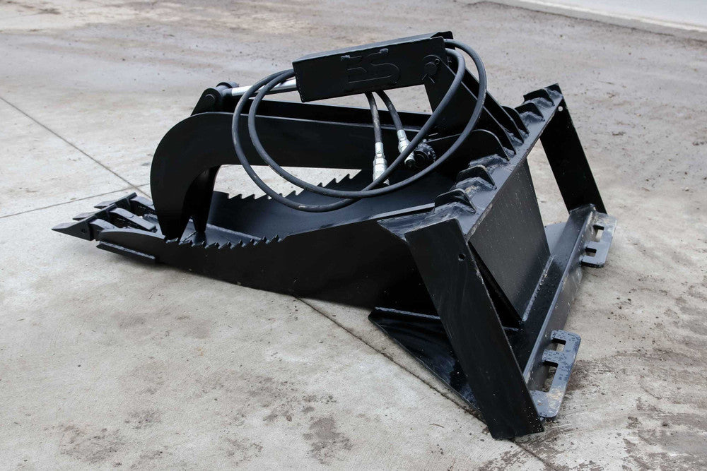 Express Steel | Heavy-Duty Stump Bucket Grapple | SKU ES-HDSBG-0000 | Cutting Edge 1" x 8" | Width 62" | Hydraulic Flow 15 To 25 GPM | For Skid Steers
