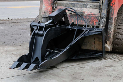 Express Steel | Heavy-Duty Stump Bucket Grapple | SKU ES-HDSBG-0000 | Cutting Edge 1" x 8" | Width 62" | Hydraulic Flow 15 To 25 GPM | For Skid Steers