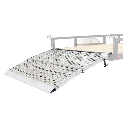 Heavy Duty Ramps Bi-Fold Landscaping Trailer Ramp | Model F05-79-048-HINGE | Size 48" L x 79" W | Capacity 5,000 lb Per Axle | Horsepower 23 HP | For Landscaping & Trailers