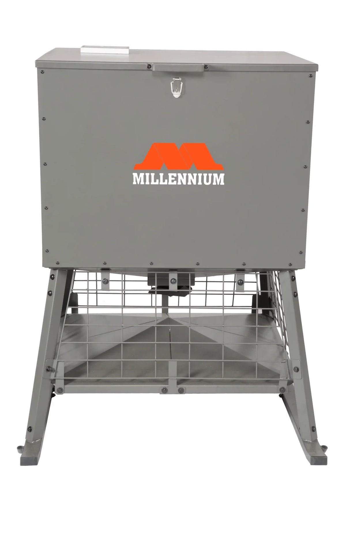 Millennium Dinner Bell 600 Feeder | Model F-600-00 | 600 lb. Capacity | 12V 3000 RPM Motor | Solar-Powered