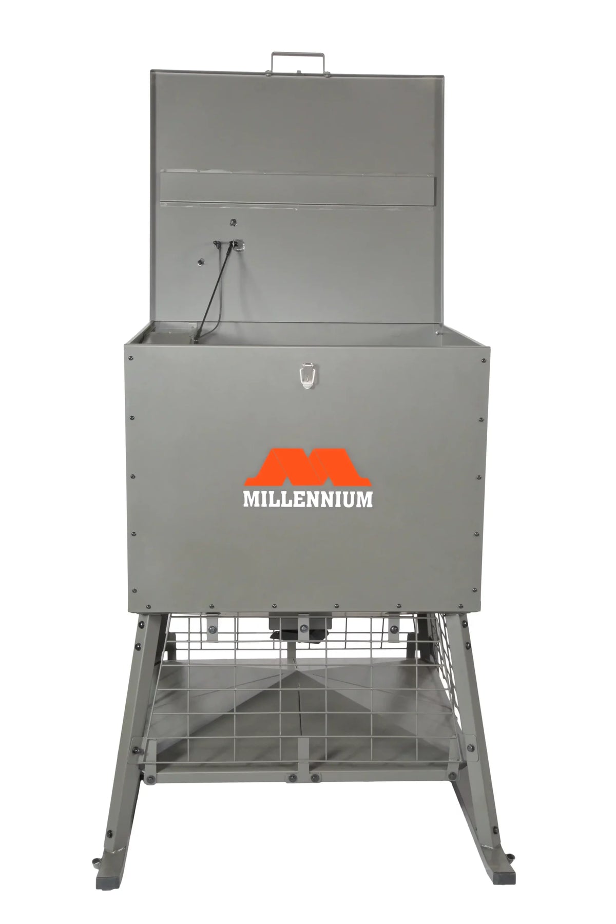Millennium Dinner Bell 600 Feeder | Model F-600-00 | 600 lb. Capacity | 12V 3000 RPM Motor | Solar-Powered