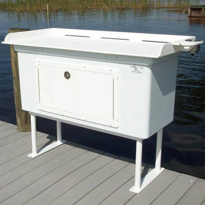 RIO MARINE CUSTOMS | Fish Cleaning Table | Model FCS-CAB-SM | 54" W x 24" D | Dry Storage Cabinet | Universal Dock