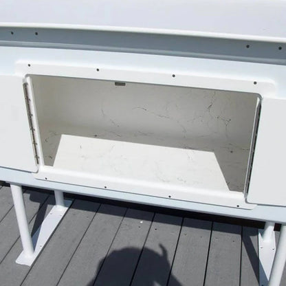 RIO MARINE CUSTOMS | Fish Cleaning Table | Model FCS-CAB-SM | 54" W x 24" D | Dry Storage Cabinet | Universal Dock