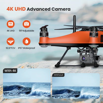 SwellPro Fisherman FD3 WaterProof Fishing Drone | Max Flight Time 27 Min | Operating Time 5 Hours
