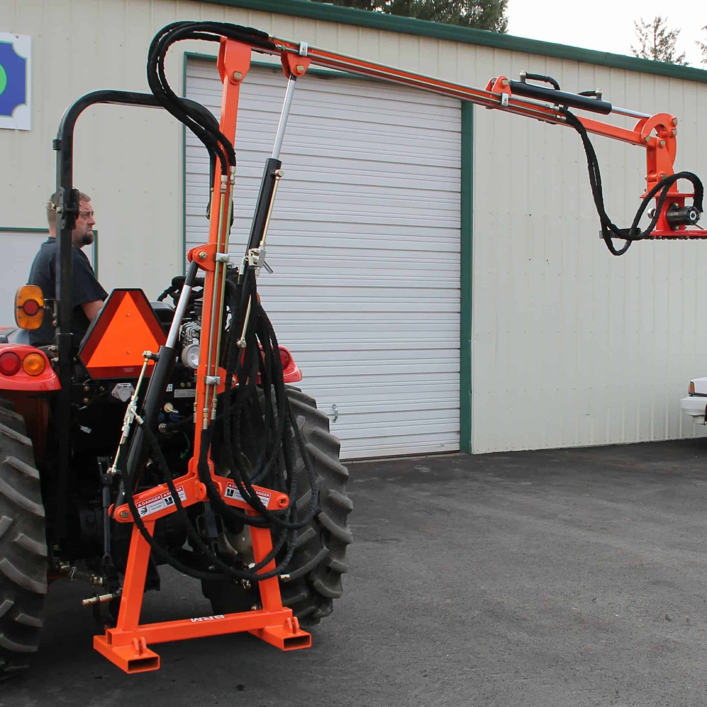 Farmer Helper Hydraulic Boom w/ 6′ Sickle Brush Mower | Model FH-BRM180 | Brush Mower Width 72" | Horsepower 30–60 HP | For Tractors