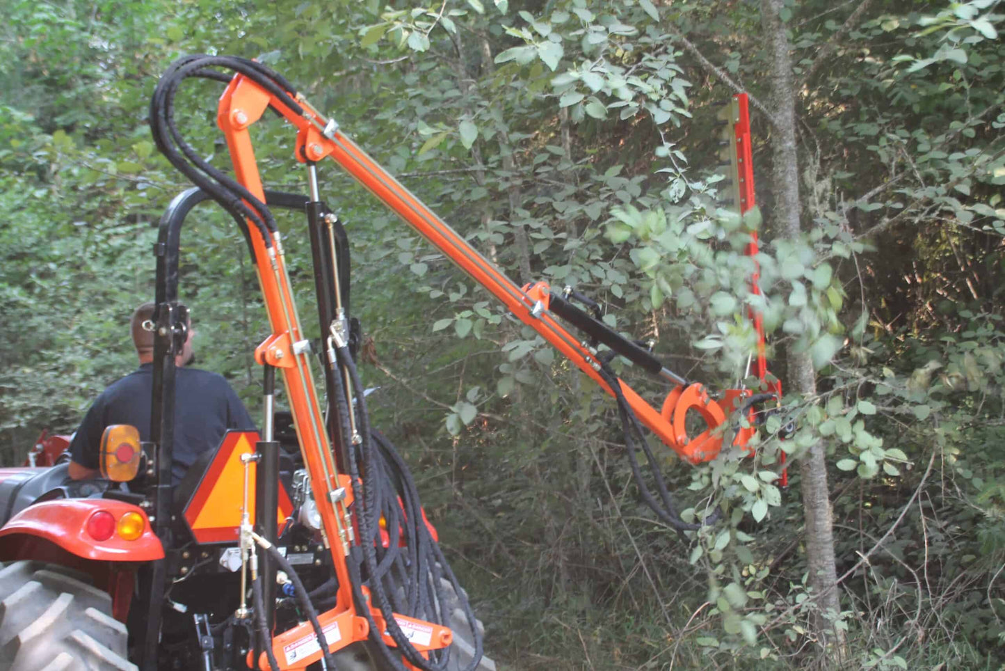 Farmer Helper Hydraulic Boom w/ 6′ Sickle Brush Mower | Model FH-BRM180 | Brush Mower Width 72" | Horsepower 30–60 HP | For Tractors