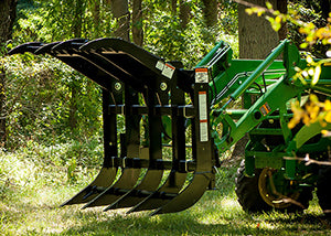 Worksaver | Split Top Grapple Rake | Model SSGR-277 | Width 77" | Rated Up To 95 HP | Hydraulic Flow 12 to 20 GPM | For Skid Steer