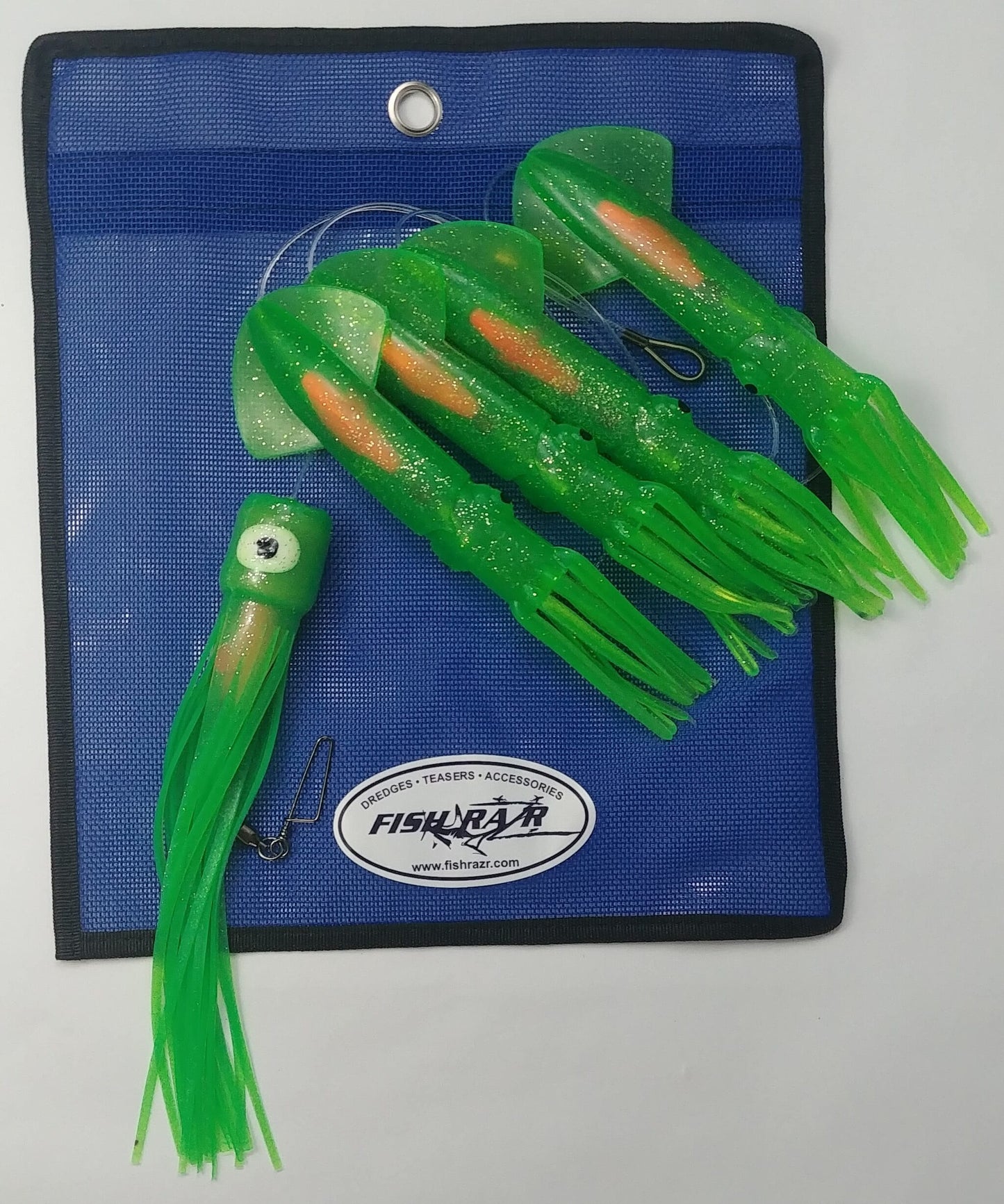 FISH RAZR TACKLE DAISY CHAINS- 4 SQUID W CHUGGER