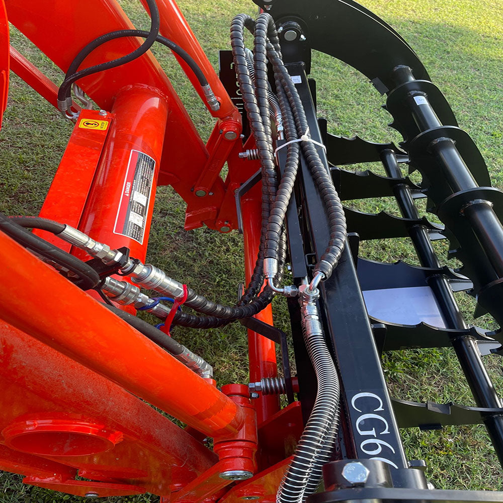 Farm-Maxx HD Rake Grapple | FRKG Series | Size 56" To 74" |  5-20 GPM | For Skid Steers
