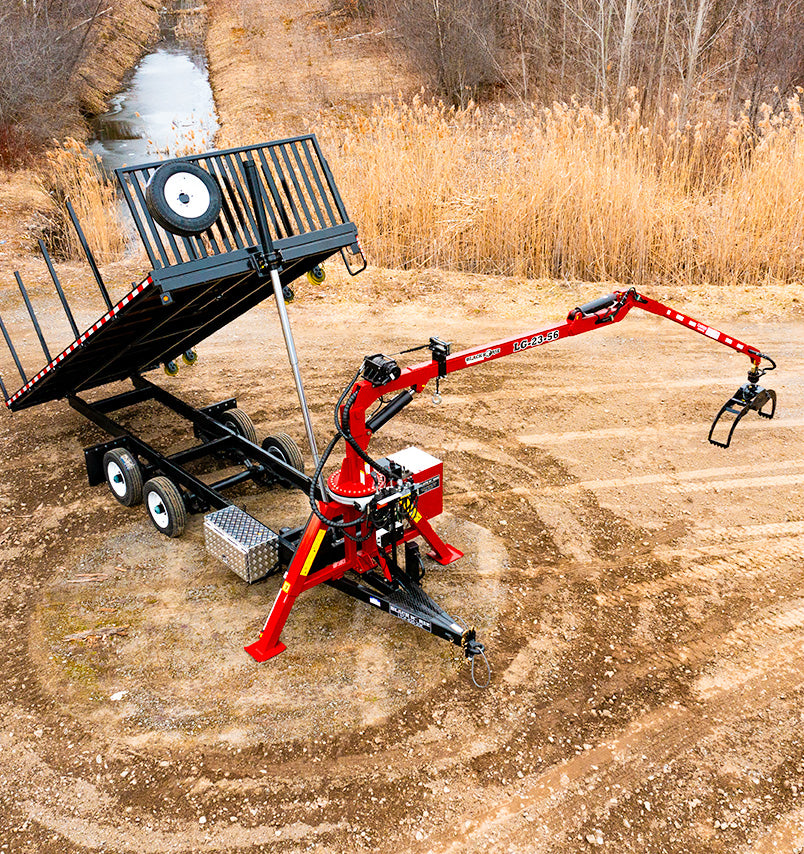 Black Horse Hydraulic Log Loader | Size 9' To 23' Ft | Maximum Grapple Opening 31" To 56" inches | Heavy-Duty Hydraulic Stabilizers