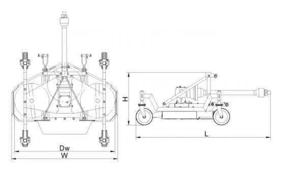 Landy Attachments 3-Point Hitch Finishing Mower | Model T-FSM1500-3Point | Width 60" | 100 To 150 HP | For Tractor