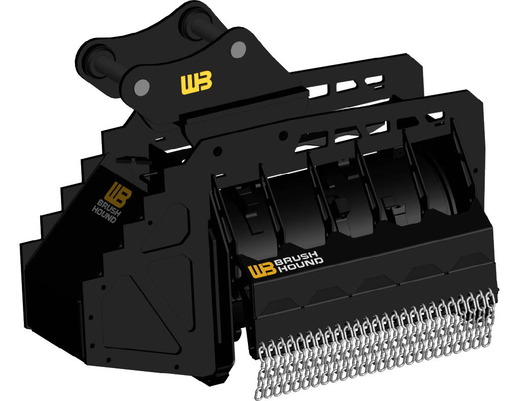 Werk-Brau Brush Hound FX Defender Mulcher | Model FX26, FX36 & FX46 | Width 26–46" | 15–70 GPM | 4–34 Tons | For Excavator
