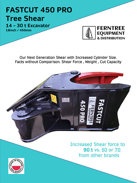 Remet Fastcut 450 Pro Tree Shear 14 – 30 t Excavator 18inch / 450mm